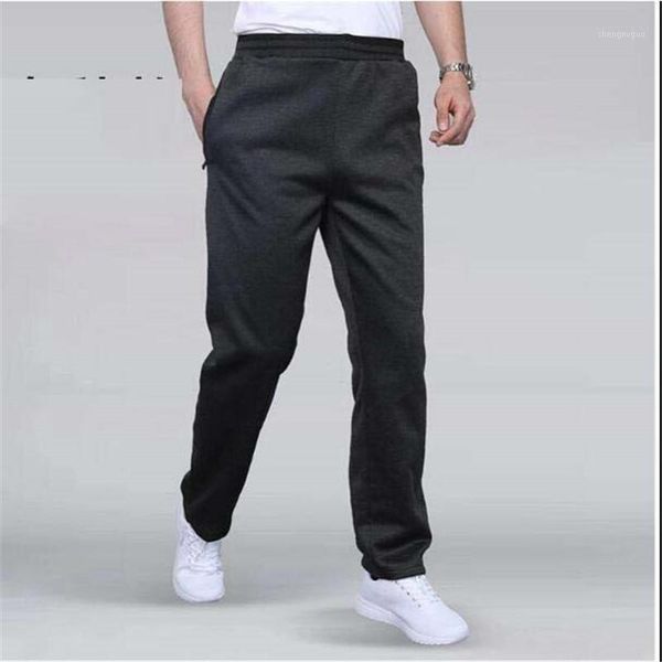 

plus size 6xl men sweatpants winter super warm pants fleece joggers thicken heavyweight zipper trousers streetwear men's, Black