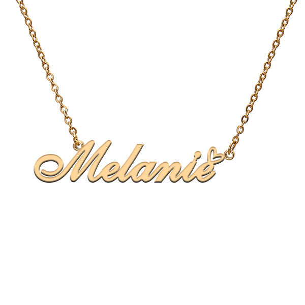 

charms god with love heart personalized character necklace name melanie for friend jewelry gift, Bronze;silver