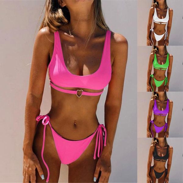 

bras sets women bandage set heart thong biquinis low waist bathing suit push up brazilian bikinis 2021 swimming suits, Red;black