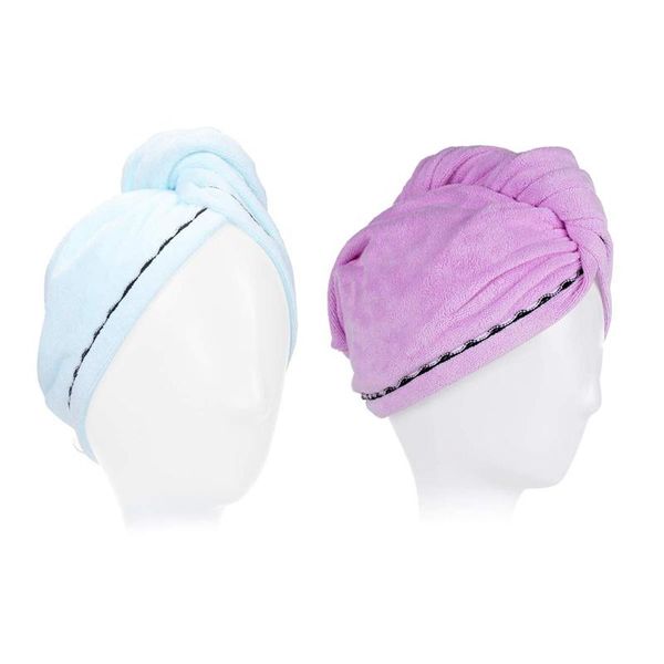 

women wrapped in fiber towel quick-drying anti-frizz heads for long, thick and curly hair, super absorbent soft [2 packs] shower caps