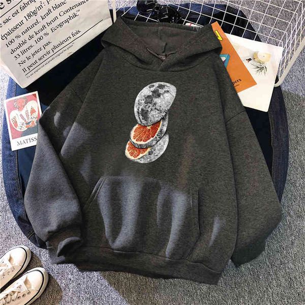 Abbigliamento moda spesso Planet Fruit Orange Slices Stampa Felpe con cappuccio da uomo Warm Casual Felpa con cappuccio da uomo Oversize Winter Hooded H1218