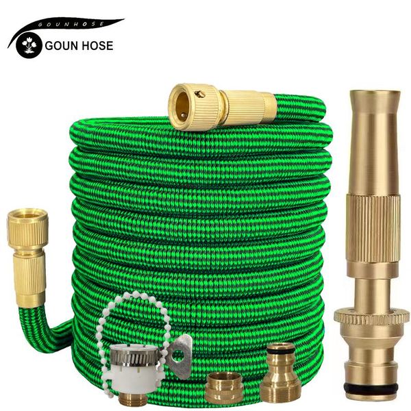 

watering equipments inflatable garden hose pressure car wash magic plastic with copper metal spray gun for