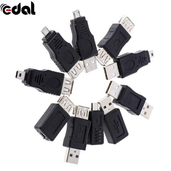 

audio cables & connectors 10 pcs otg 5 pin f/m changer adapter converter usb male to female micro mini plug for computer tablet pc mobile ph