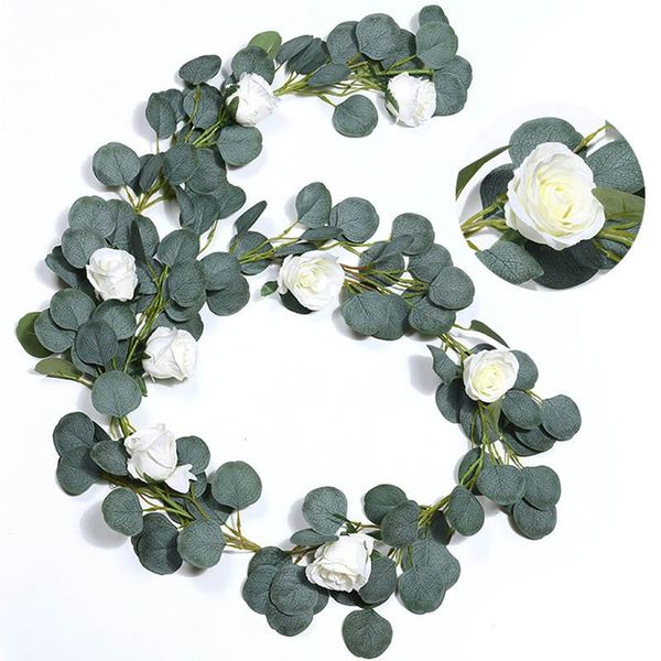 

decorative flowers & wreaths 2m artificial hanging plants cross-border eucalyptus leaf with fruit ivy faux vine home garden wedding achy dec