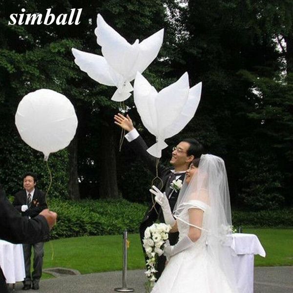 

party decoration 1pcs flying helium balloon white dove balloons wedding air globos peace bird pigeons foil supplies