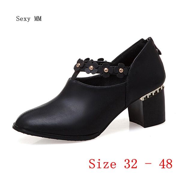 

dress shoes pumps women oxfords career high heels woman heel kitten small plus size 32 33 -40 41 42 43 44 45 46 47 48, Black