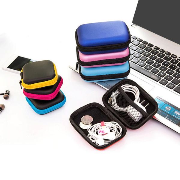

storage bags portable container headphone protective box colorful case travel earphone data cable charger bag