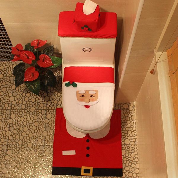 

christmas toilet seat cover cute cartoon santa claus elk overcoat case home bathroom decorative covers