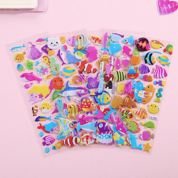 

fridge magnets 1pc randomly 3d puffy bubble stickers cartoon princess cars animals waterproof diy baby toys for children kids boy girl gift