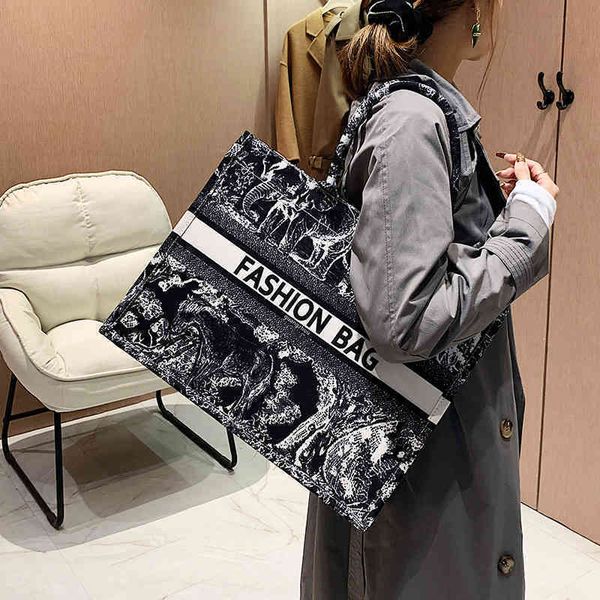 

75% off luggage factory wholesale canvas bag large capacity women's autumn winter trend versatile tote