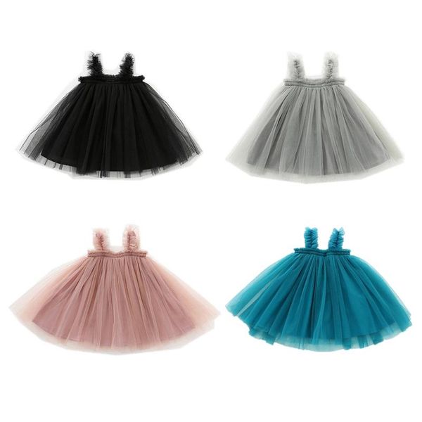

girl's dresses 0-4y toddler girl summer baby girls solid princess dress kids lace elegant soft mesh kawaii birthday party clothing, Red;yellow
