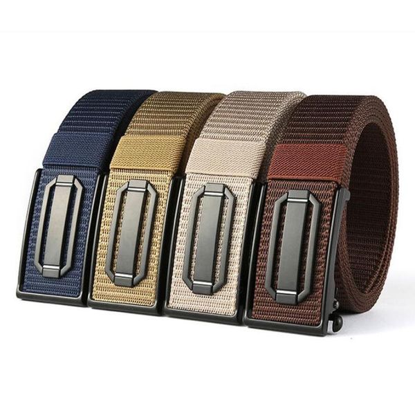

belts kemeiqi toothless and holeless automatic buckle metal head nylon canvas belt trousers inner outer wear fashion, Black;brown