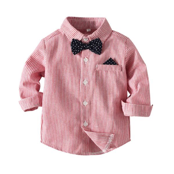 

children's clothing autumn winter children's stripe shirt cotton lapel cardigan boys' long sleeve shirt, White;black
