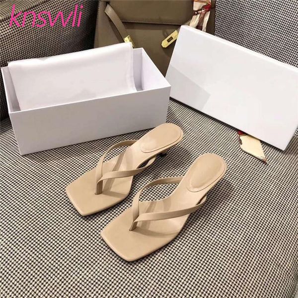 

slippers flip flops kitten heel sandals women genuine leather casual beach shoes ladies fashion med heels woman zapatos de mujer, Black