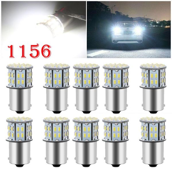 

emergency lights 10pcs 1156 50 smd cool white led light bulbs car turn signal backup reverse 1141 12v