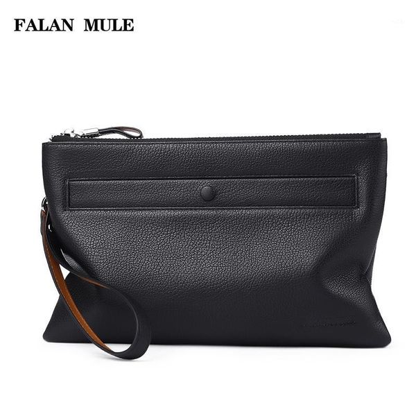 

wallets falan mule 2021 men's hands bag clutch wallet men genuine leather luxury male long zipper purse1, Red;black