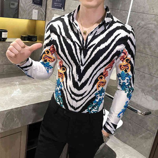 

men's casual shirts british style shirt mode long men striped for all game slim fit occasional bluffs male costumes ck3v, White;black