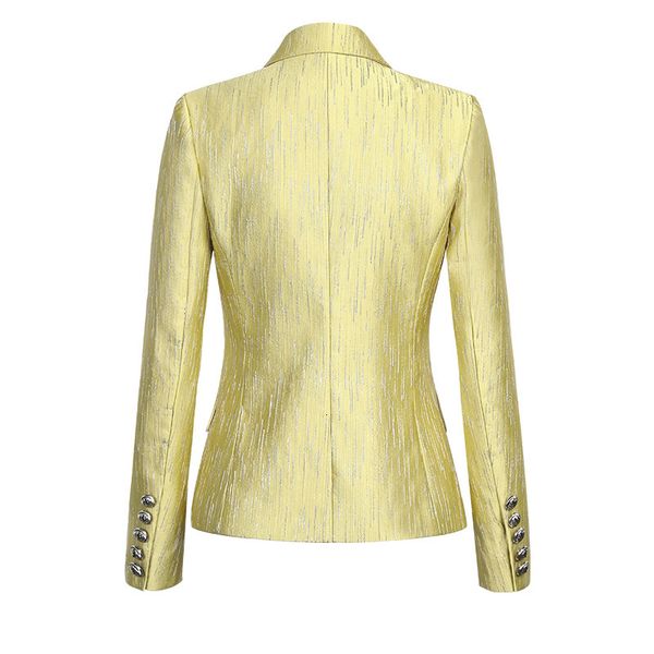 

europe and the united states double-breasted metal lion buckle gold color blazer, White;black
