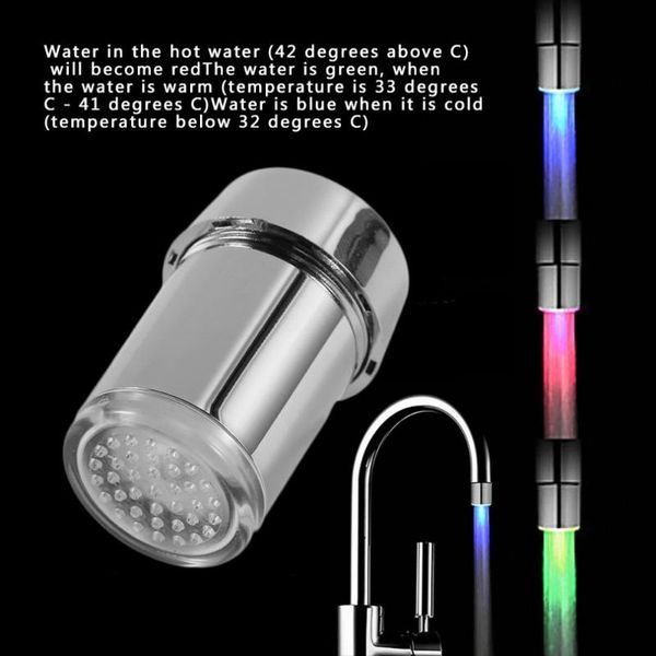 

bathroom sink faucets updated 3 color led light change faucet with converter shower water tap temperature sensor glow left screw