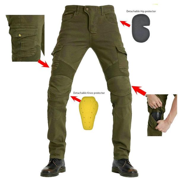 

men's jeans men motorcycle riding hockey protective racing pants denim equipment anti-fall straight hiking trousers, Blue
