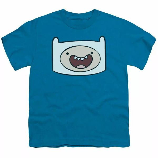 

adventure time finn head kids youth t shirt licensed toon tee turquoise, White;black