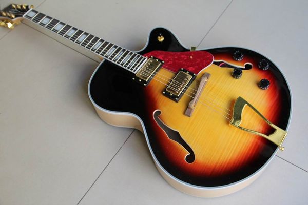 Toptan Yüksek Kalite Caz Elektro Gitar, Sunburst 20120105 L-5Guitar En Kaliteli