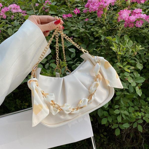 

totes summer design pu leather gold chain ladies shoulder bag simple generous exquisite underarm bags purses and handbags
