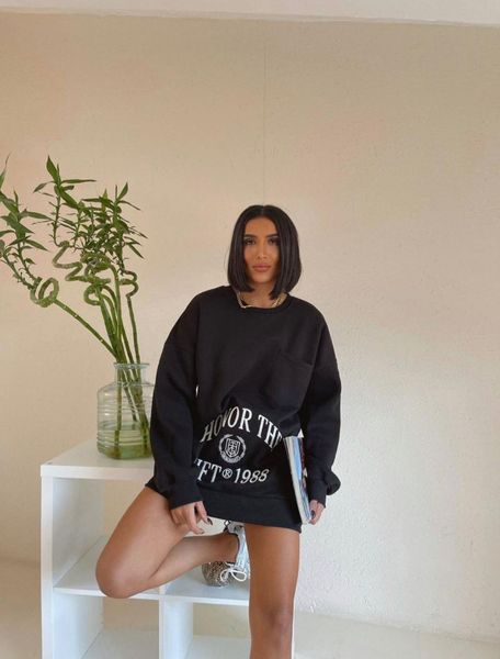 

women's hoodies & sweatshirts oversize sweatshirt black and white print printed