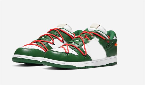 

2022 released authentic futura white pine green shoes university red low shoelaces outdoor men women sports skateboard off sneakers, White;red