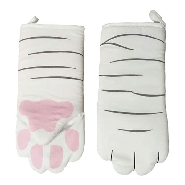 

oven mitts 1 pair ,cotton lining- pot holder gloves,heat resistant gloves,for grilling,baking,bbq,microwave (cat foot)