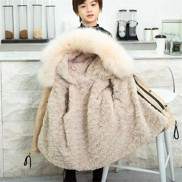 

jackets girls boys coat down jacket outwear 2022 khaki thicken winter plus velvet warm cotton fleece children's clothing, Blue;gray