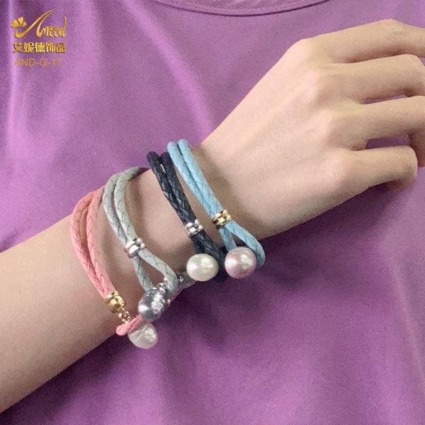 

link, chain fashion women jewelry 4 color chains with pearl bracelets stainless steel bracelet for woman and man halloween gifts accesories, Black