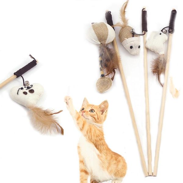 

cat toys pet toy wooden pole tease stick mouse interactive pumpkin supplies