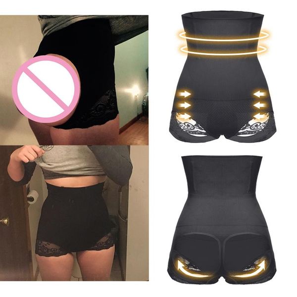 

women's shapers women thong shapewear seamless high waist girdle faja tummy control panties firm body shaper trainer, Black;white