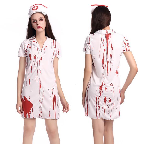 

new halloween costume ghost nurse bloodstain vampire bride uniform_rw, Black;red
