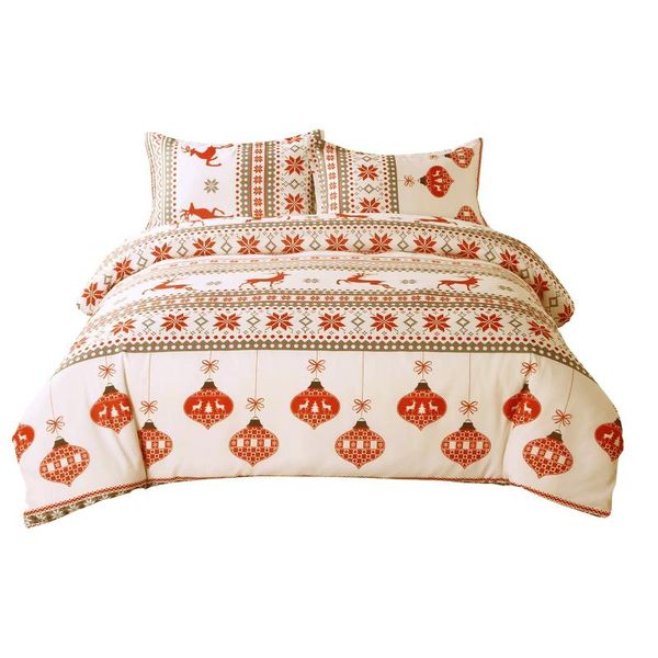 

bedding sets christmas deer quilt duvet cover set snowflake red lantern geometric festival elk com