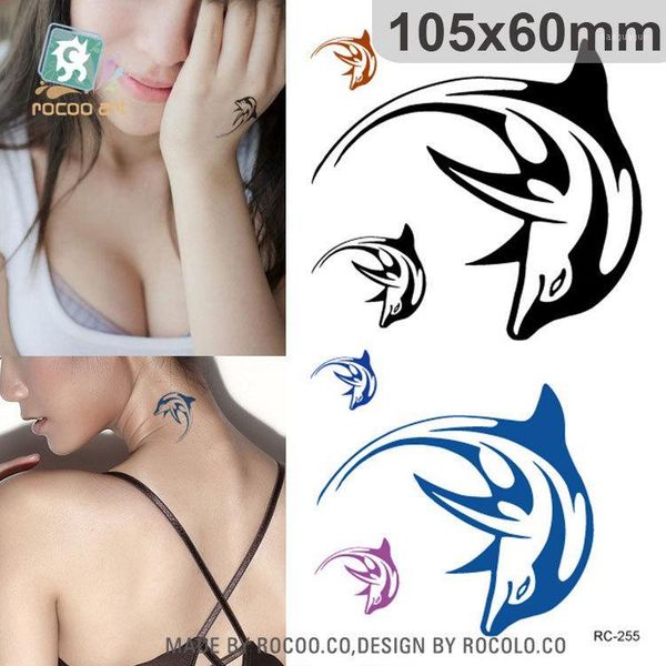 

wholesale- 2021 sale men the waterproof tattoo custom color dolphin dance large pattern stickers can be customized wholesale rc22551
