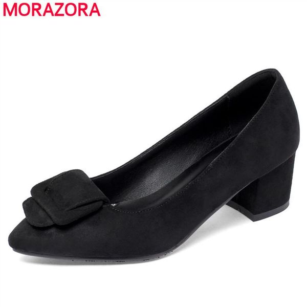 

dress shoes morazora 2021 fashion basic ladies pumps square high heels solid color black beige spring summer party wedding women