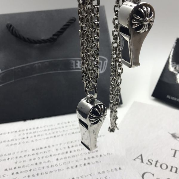 

crosin pendants croquet cross flower sword men and women lovers personality fashion brand star whistle pendant wholesale, Black