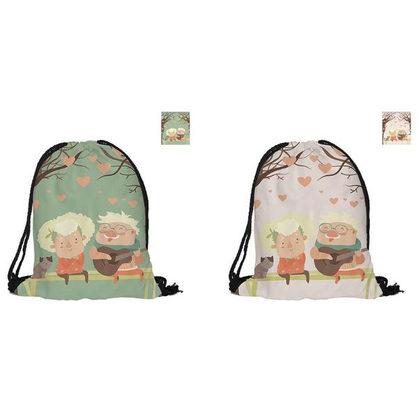 

backpack love forever printed drawstring valentine's day gift bags for couples lovers soft pouch backpacks 2 pieces