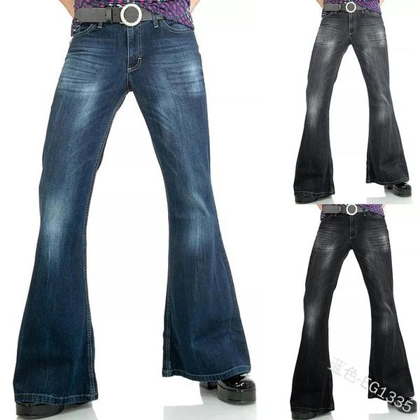 

women's jeans wepbel women loose flared pants trousers solid color high waist zipper button pockets fashion casual, Blue