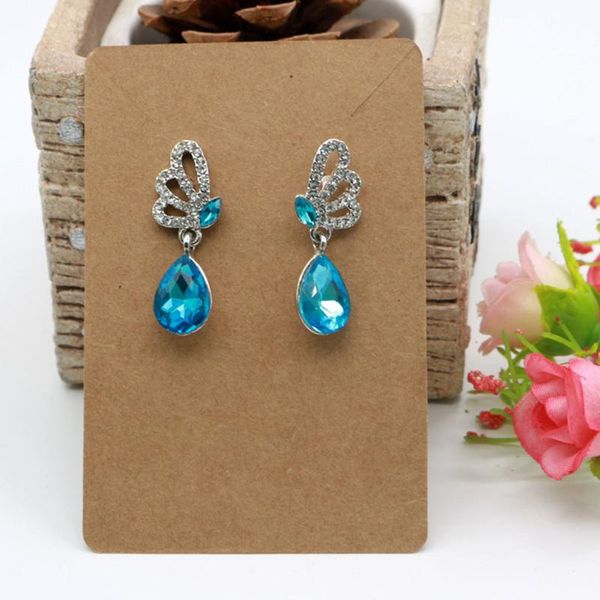 

jewelry pouches, bags 100pcs display cards organizer packing hanging necklace anti-lost holder multifunctional earrings tag eco-friendly pap, Pink;blue