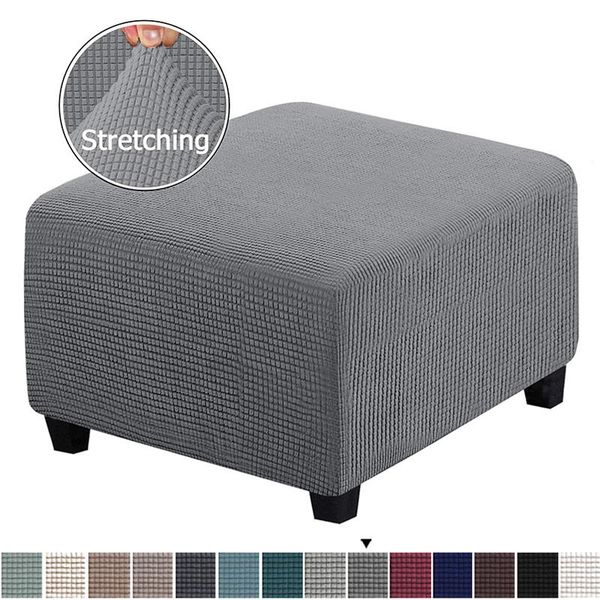 

chair covers elastic ottoman stool cover slipcover jacquard square footstool sofa furniture protector footrest