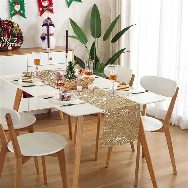 

table cloth mantel mesa rectangular sparkly rose gold sequin 12x108 inch shimmer linen for wedding party anniversary birthday