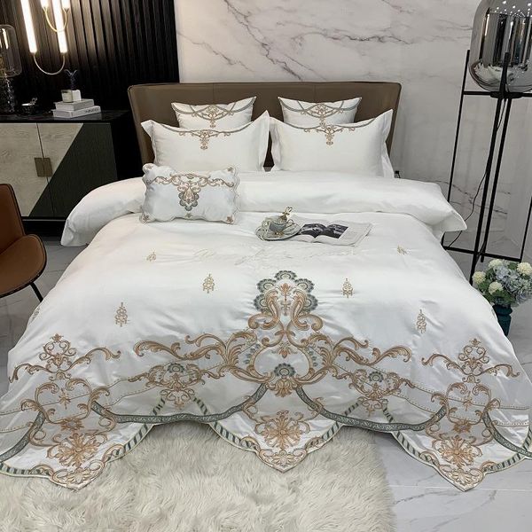 

bedding sets luxury white red gray blue 600tc egyptian cotton sanding bed gold set cover embroidery sheet pillowcase fitted duvet