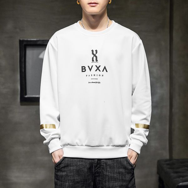 

men's hoodies & sweatshirts japanese style the male neck spring jumper autumn classic couple letter print long sleeve shirt stretchable, Black