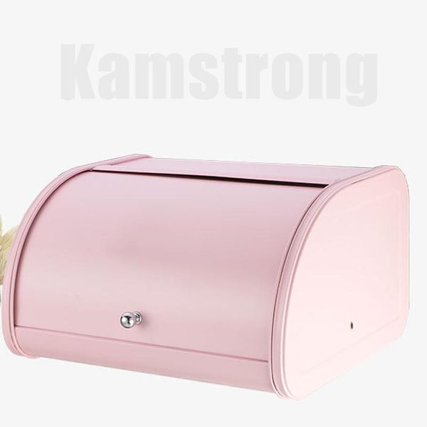 

storage bottles & jars metal bread box bin kitchen containers with roll lid kitchenware fhj889