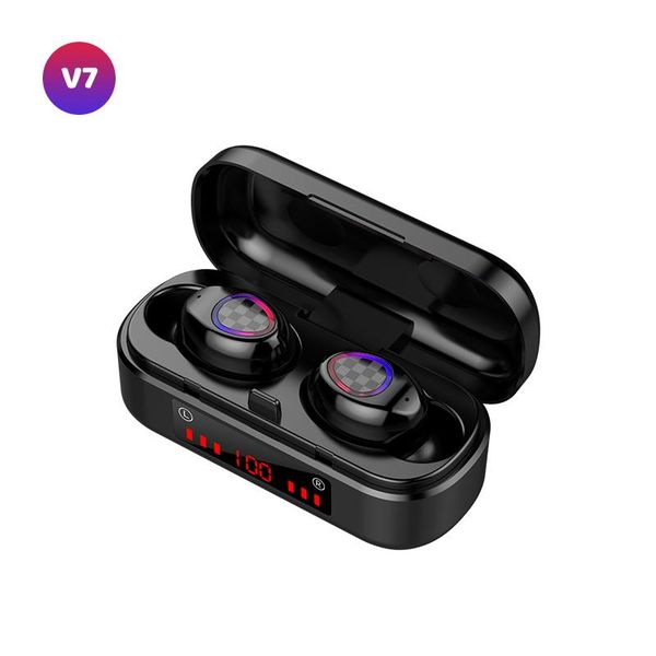 

headphones & earphones v7 tws bluetooth earphone wireless headset life waterproof deep bass earbuds true stereo headphone sport