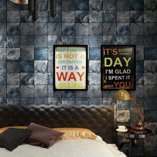 

wallpapers quality de parede 3d high papel pvc waterproof wallpaper kitchen retro nostalgic wood grain lattice wall paper rolls