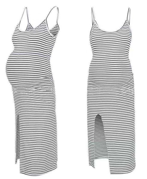 

pregnant women's bt selling sleevels suspender split stripe s summer, Black;gray
